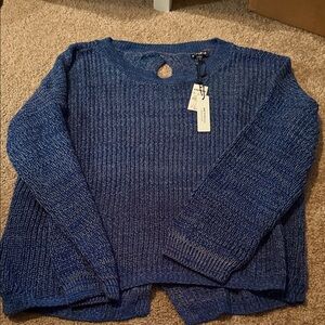 Express women's Heathered Navy Blue Crewneck Sweater